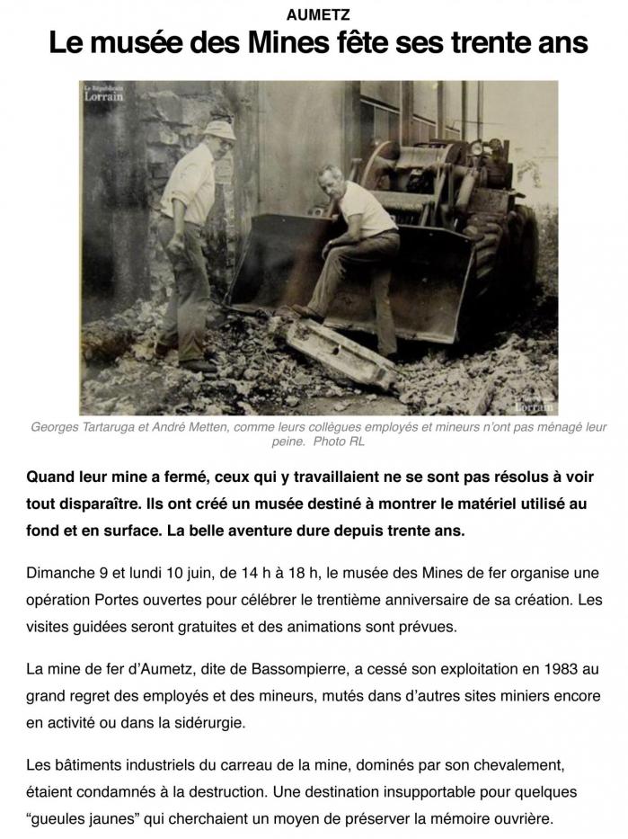 Aumetz muse e des mines 30 ans 16 05 2019 1