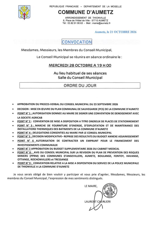 Convocation pouvoir page 1