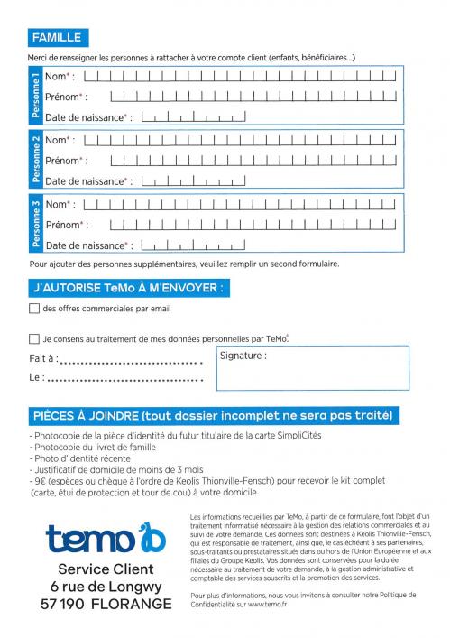 Formulaire temo flex 2