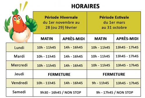 Horaires decheterie 2022